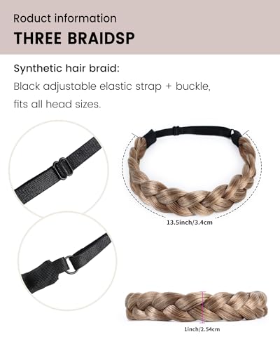 NAISIER Braided Hair Headband Set 30H/613 - 2 Pcs Chunky Wide Bands
