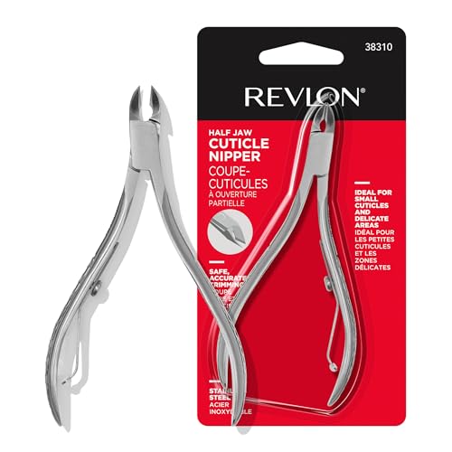 Revlon Half Jaw Cuticle Nipper - Stainless Steel Professional Nail Tool