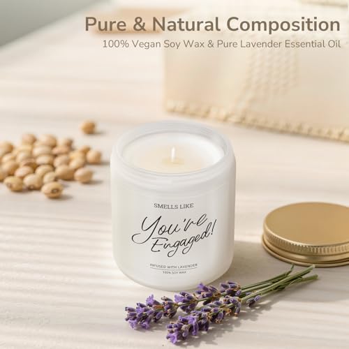 Lavender Scented Candle 7oz - Perfect Engagement Gift for Couples