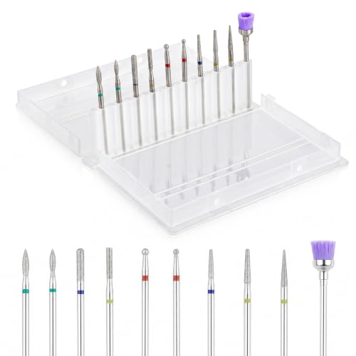 Professional Nail Drill Bits Set - 10 PCS for Acrylic & Gel Nails