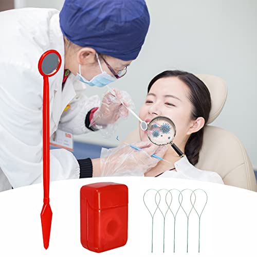 Ceonam Red Orthodontic & Dental Braces Cleaning Travel Kit with Floss & Mirror