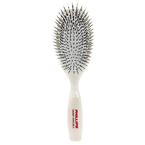 Phillips Brush Co. Light Touch Oval Cushioned Nylon Hair Brush, 8.5 Inch
