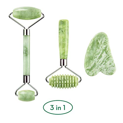 LDREAMAM Jade Roller & Gua Sha Facial Set - Anti-Aging Skin Care Tool Kit