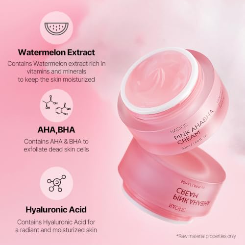 NACIFIC Pink AHA BHA Facial Cream 50ml - Hydrating Exfoliator