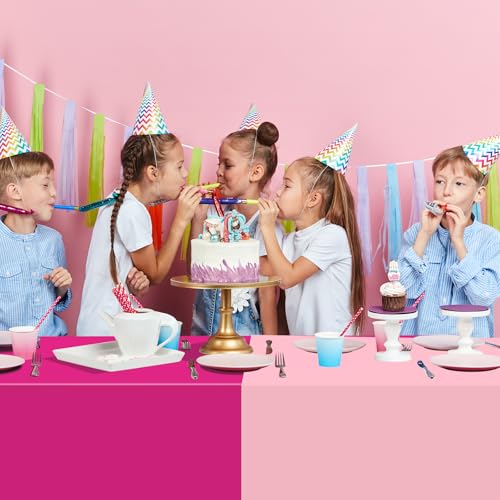 4 Pack Pink Cowgirl Disco Tablecloths - 54 x 108 Inch Party Decor