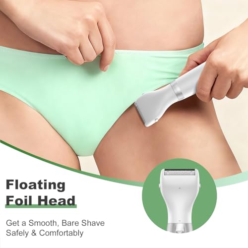 Funstant 2-in-1 Electric Bikini Trimmer for Women, Cordless Pubic Hair Shaver