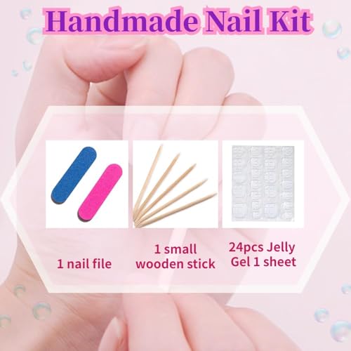 MAGLFELL Cartoon Monkey Design Press On Nails - Medium Square Acrylic Fake Nails (Size S, 10 Pcs)