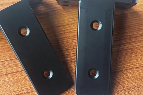 Heavy Duty 4-Inch Black L Shelf Brackets - 2 Pack for Rustic Support