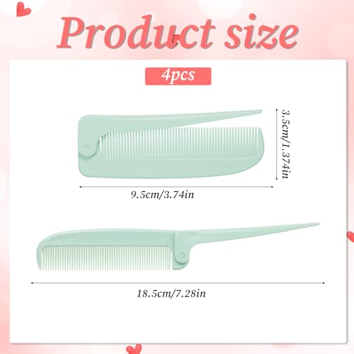 Travel Foldable Hair Parting Combs Set - 4 Pcs for Men & Women