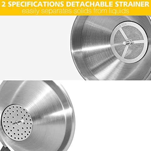 Anaeat Stainless Steel Kitchen Funnel with Strainer Filter - 4.1 inch