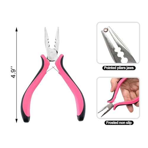 Quacc Hair Extension Pliers - 3-Hole Nano & Micro Ring Tool for Hair Extensions