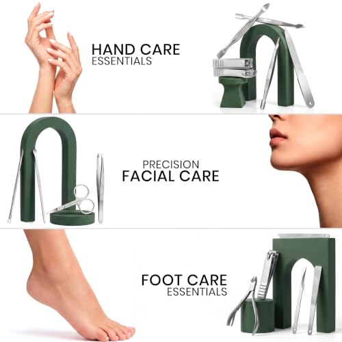 Utopia Care 16-Piece Professional Manicure Set - Green Stainless Steel Kit