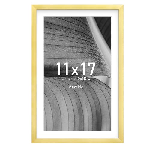 Minimalist Gold 11x17 Picture Frame for Wall & Tabletop Display