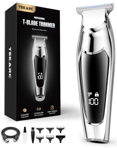 TEKARC Professional T-Blade Hair & Beard Trimmer, Cordless USB-C Rechargeable