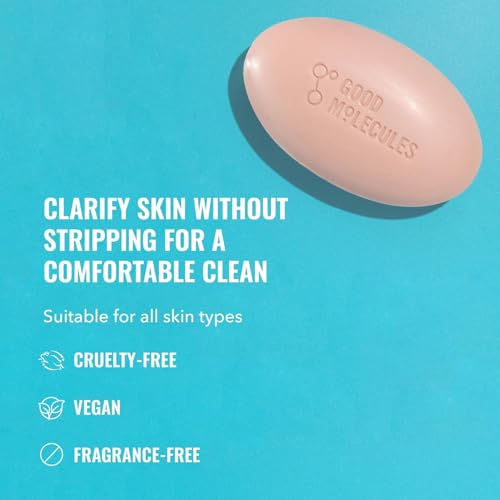 Good Molecules Clarify and Cleanse Bar Soap - Salicylic Acid, Pack of 2