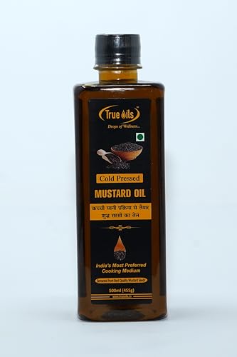 True Oils Cold Pressed Mustard Oil for Hair Growth & Body Massage - 16.90 fl oz