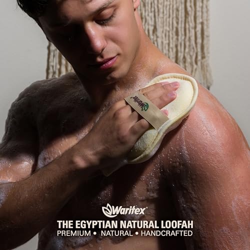 Waritex Organic Egyptian Loofah Oval Exfoliating Body Scrubbers - 2 Pack