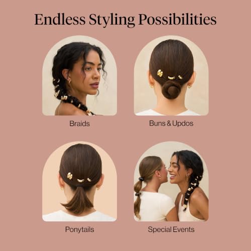 Kitsch Gold Hair Pins - 3pcs Lightweight Cloud Jewelry for Braids & Updos