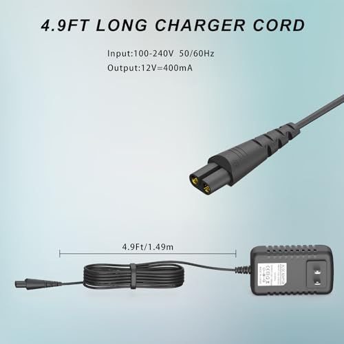 Remington Razor Charger Replacement for F5-5800, F7800 & More, 12V 400mA