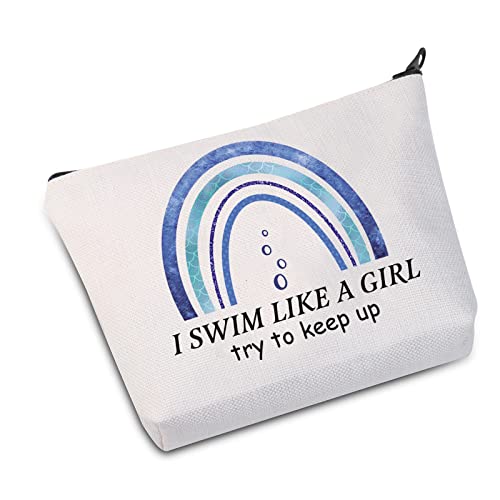 I Swim Like A G Makeup Bag - Swimming Lover Cosmetic Pouch Gift