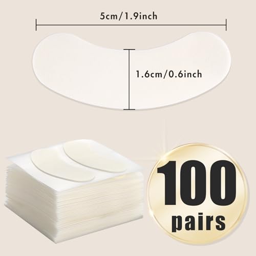 Embagol Foam Eye Pads for Lash Extensions - Pre-Cut 100 Pcs, Lint-Free & Waterproof