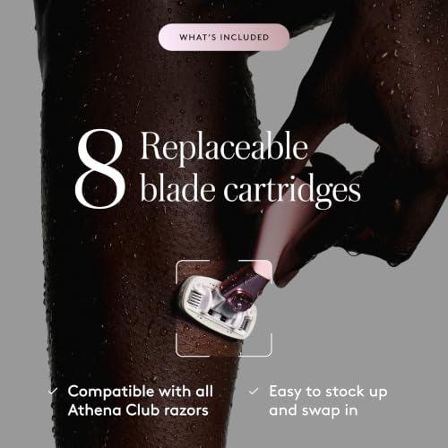 Athena Club Women's 5-Blade Razor Blade Refills - Pack of 8 - Compatible with Athena Razor System