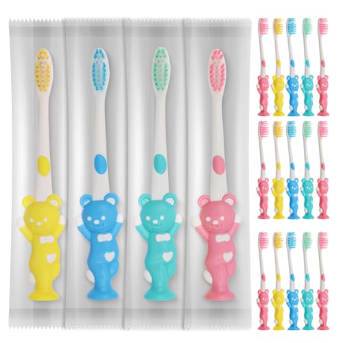 60pcs Kids Manual Toothbrushes - Soft Bristles, Individually Wrapped, 4 Colors