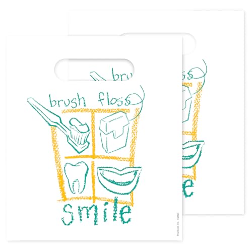 Practicon Dental Goodie Bags - 100 Pack, 7-3/4" x 9" for Patient Care
