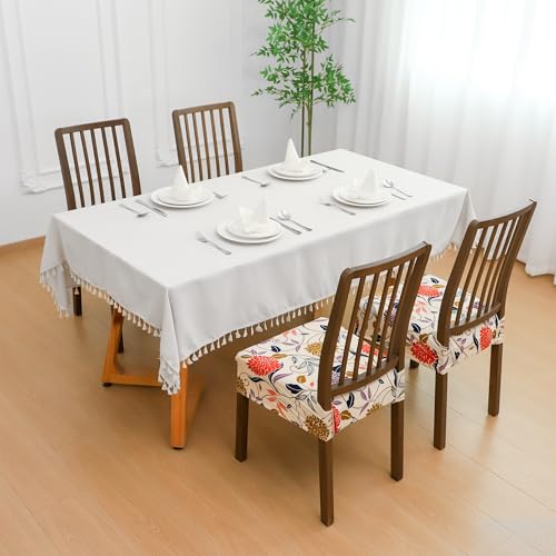 Waterproof Floral Dining Chair Seat Covers - Set of 4, Non-Slip & Washable