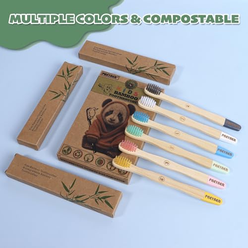 Bamboo Kids Toothbrush Set - 6 Pack Extra Soft Eco-Friendly Brushes