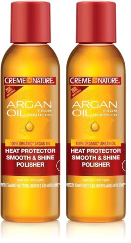 Creme of Nature Heat Protector & Shine Polisher with Argan Oil, 4 fl oz (2 Pack)