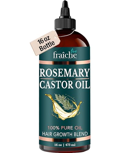Live Fraiche Rosemary Castor Oil for Hair Growth - 16 Fl Oz, Pack of 1