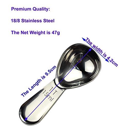 CoaGu 3-Pack 15ml Stainless Steel Coffee Scoops for Precision Brewing