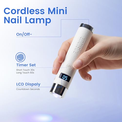 Rosiour White UV Nail Lamp - Handheld with Auto Sensor & Magnetic Stand