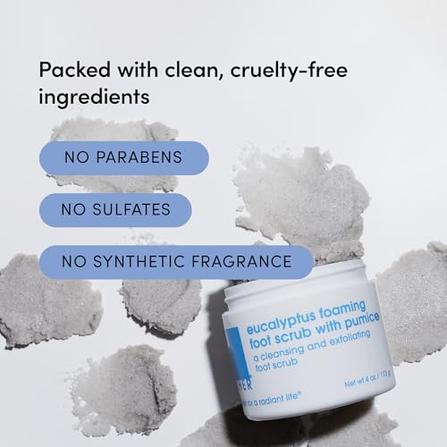 LATHER Exfoliating Foaming Foot Scrub with Pumice Stone - 4 Oz for Smooth, Soft Feet