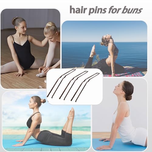 36 Pcs U-Shaped Hair Pins, 3-Inch Brown Bobby Pins for Buns and Updos
