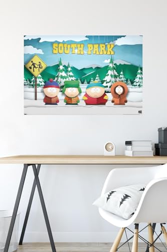 South Park Bus Stop Wall Poster - 34" x 22" - Unframed Art