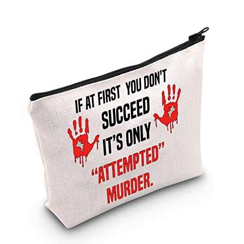 Attempted Murder Makeup Bag - LEVLO Cosmetic Pouch for Horror Fans