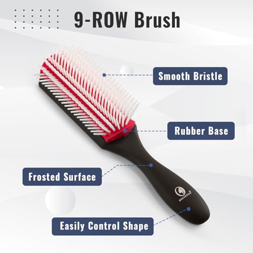 BRUSHZOO Detangler Brush Set with Spray Bottle & Wide Tooth Comb