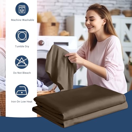 Queen Pillowcases Set of 4 - 20x30 Soft Microfiber with Envelope Closure, Brown