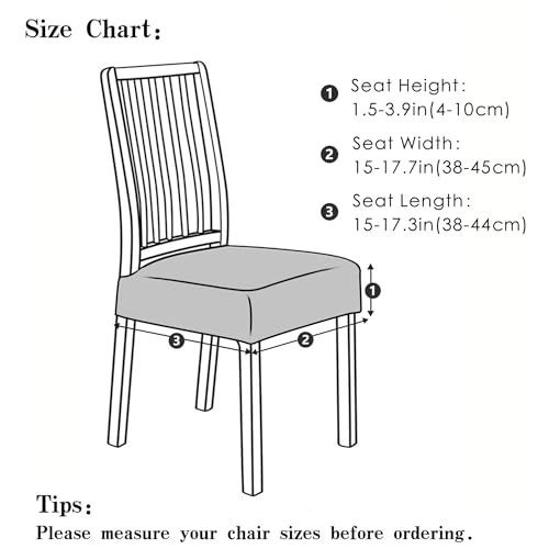 Waterproof Floral Dining Chair Seat Covers - Set of 4, Non-Slip & Washable