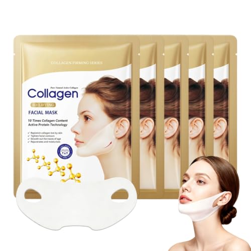 ATTHEWESTA 5-Pack V Line Face Lifting Mask for Double Chin & Jawline - Hydrating & Rejuvenating