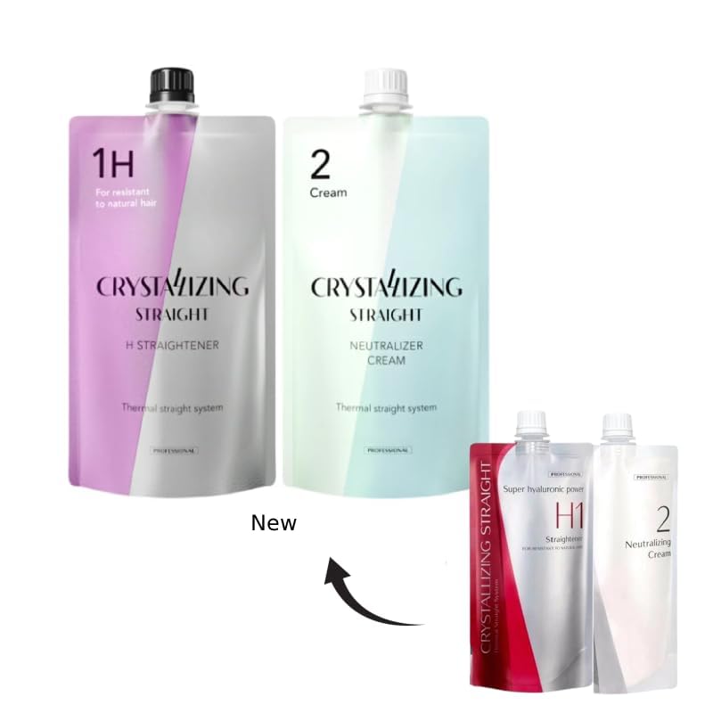 Hair Mask Bundle - Crystallizing Straight Rebonding Hair Straightener & Neutralizing Cream Set | JPN Version