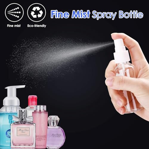 24 Pcs 2oz Clear Mini Spray Bottles Set - Refillable Travel Containers