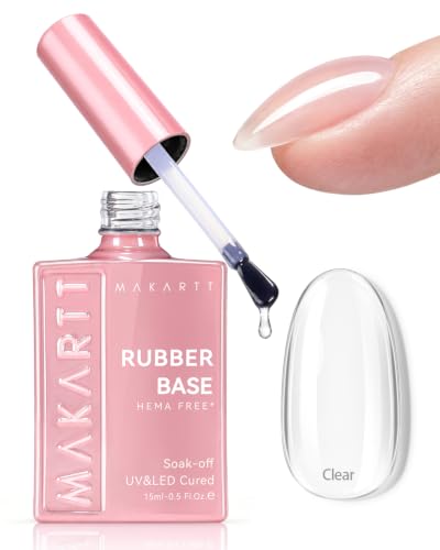 Makartt Hema-Free Rubber Base Gel 6-in-1 Clear Builder Nail Coat 15ML