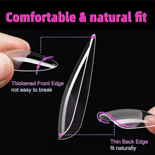 AddFavor 240pcs Half Cover Clear Gel Toe Nail Tips - Square Matte