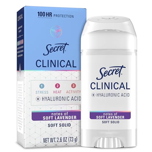 Secret Clinical Strength Antiperspirant Deodorant for Women, 100HR Sweat & Odor Protection, Soft Lavender, 2.6 oz