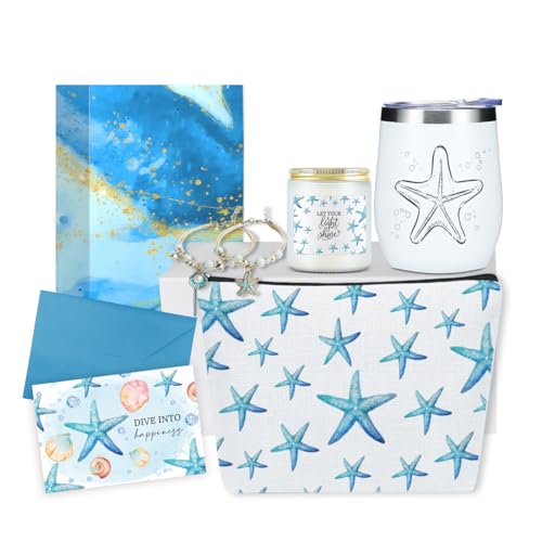 Starfish Ocean Gift Set for Women - 6-Piece Beach Themed Birthday Gift Box