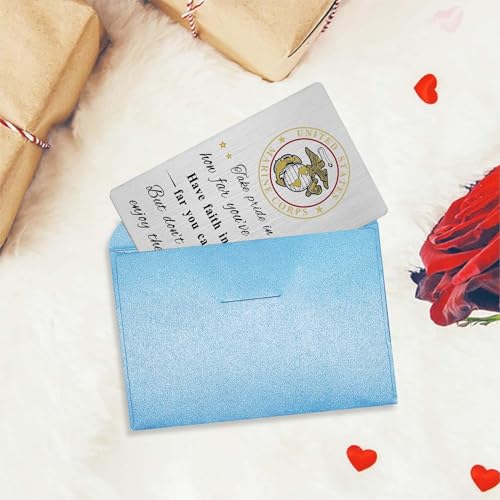 Marine Graduation Prayer Card - Engraved Thank You Gift for Veterans