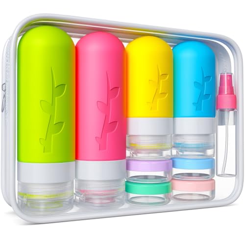Tocelffe 18-Piece TSA Approved Travel Bottles Set - Leak-Proof Toiletry Kit
